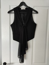 Zoot Womens Black Sleeveless Blazer Vest Jasket