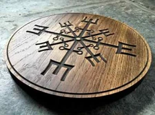 WHEEL OF HEKATE Altar piece in Solid Oak (Jason Miller 'Protection & Reversal Ma