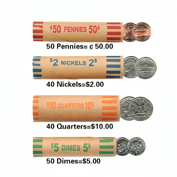 128-pcs-heavy-duty-coin-roll-wrappers-penny-nickel-dime-quarter-ebay