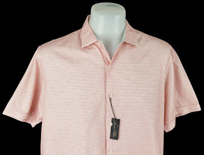 TASSO ELBA Herren Rosa Kariert LUXUS S/S ABENDHEMD - XL - Brustumfang 52'' - UVP 69£
