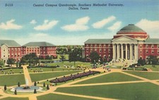 Postcard Central Campus Quadrangle Southern Methodist University Dallas Texas TX