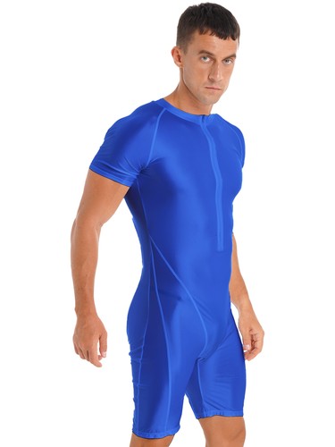 Mens Glossy Sleeveless Bodysuit Leotard Stretchy Jumpsuit Wrestling AU - Picture 79 of 81