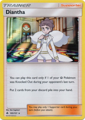 Diantha 105//131 SM Forbidden Light Set REVERSE HOLO Pokemon Card NEAR MINT