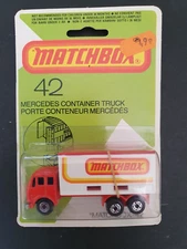 MATCHBOX # 42 MERCEDES CONTAINER TRUCK MATCHBOX VERSION  SEALED BLISTER 1980