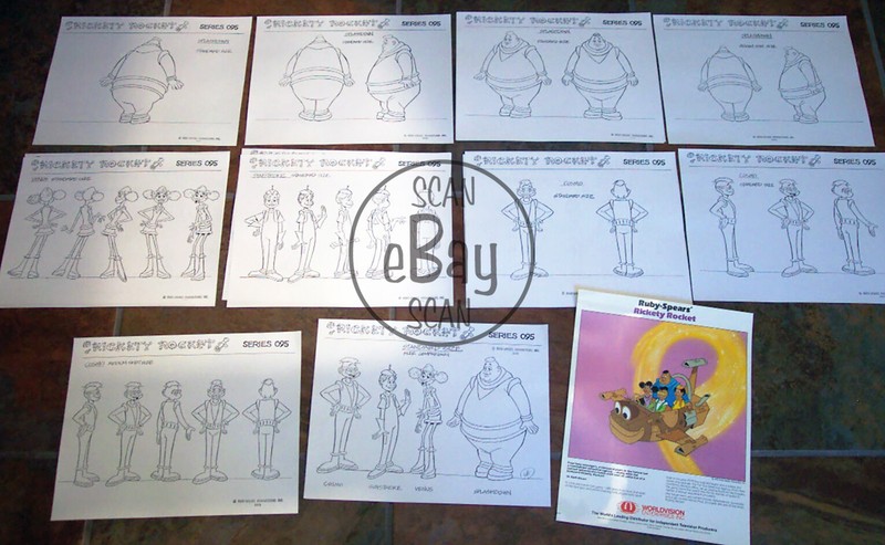 RICKETY ROCKET ANIMATOR'S MODEL SHEETS HANNA BARBERA Ruby Spears ART GUIDE