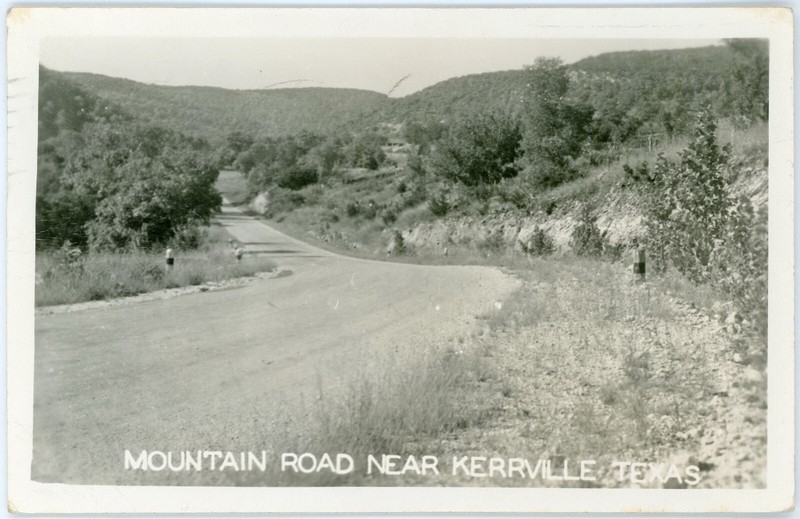 Vintage 1953 Road Trip RPPC Mountain Road in Hill Country Near Kerrville TX