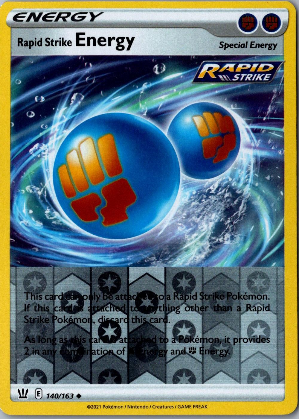 Rapid Strike Energy Reverse Holo 140/163 SWSH05: Battle Styles LP Pokemon Card