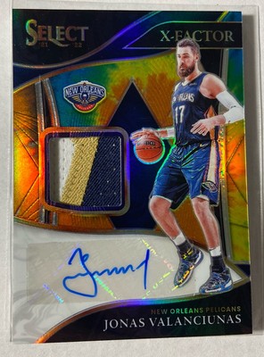 Jonas Valanciunas 2021-22 Select Tie Dye Autograph 3 Color Game Worn Patch 7/25