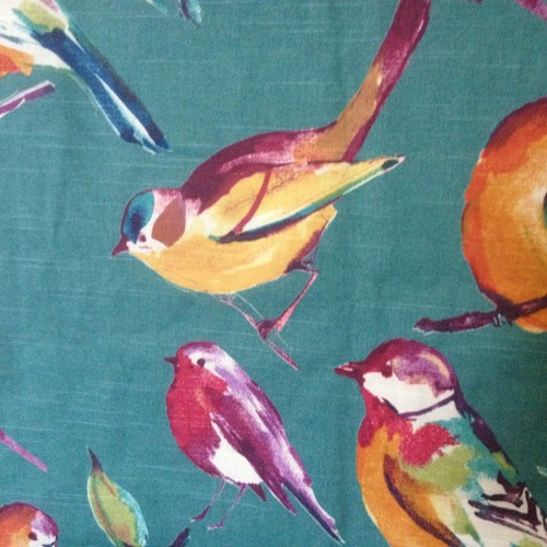 Richloom Platinum Collection LISETTE Fabric Piece 56 x 64" BIRD PRINT Cotton - Picture 8 of 12