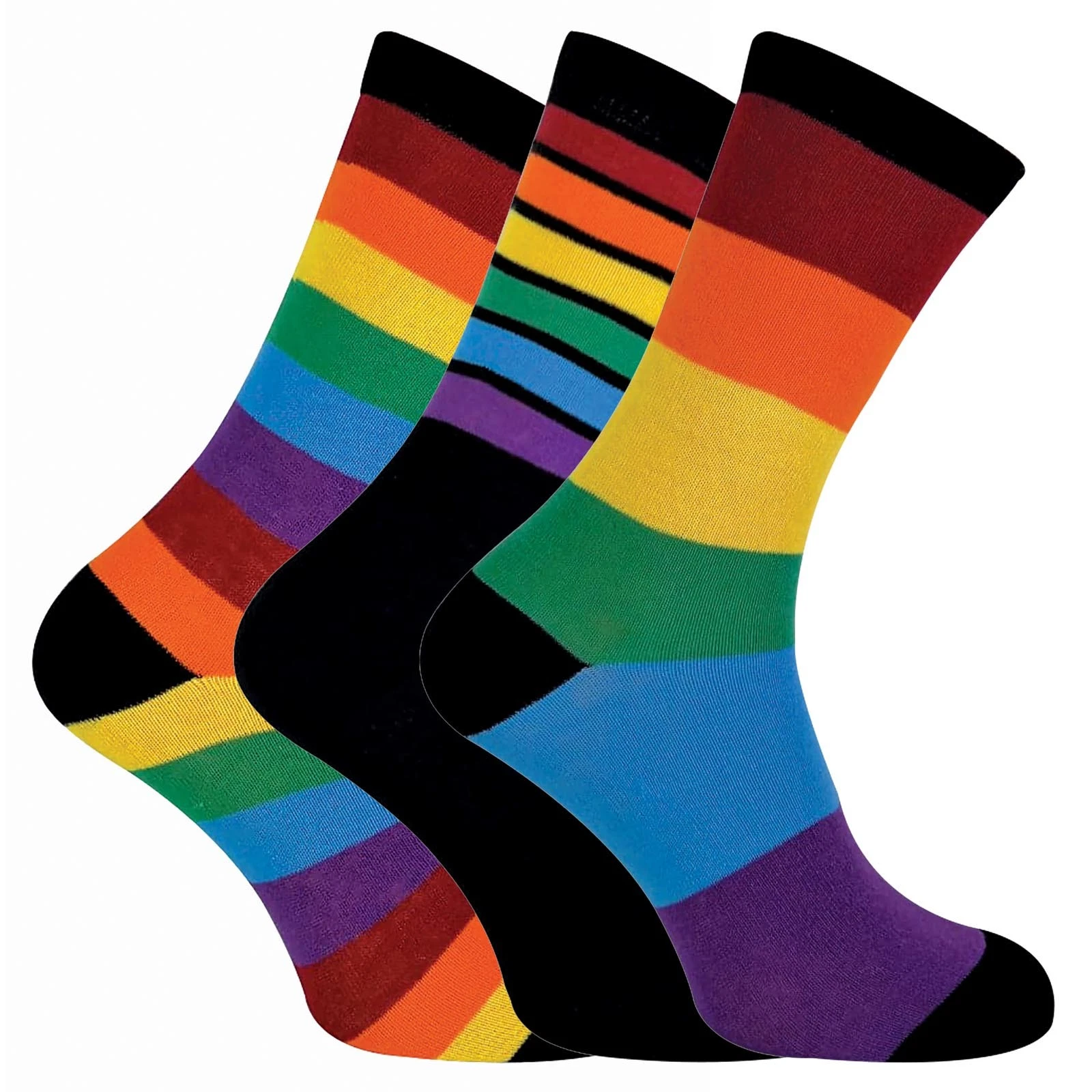 Mens Rainbow Novelty Socks by Sock Snob 3 Multi Pack Pride Socks
