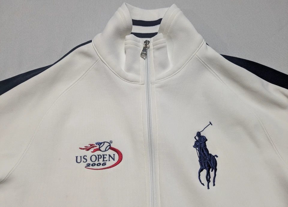 RLX Ralph Lauren US OPEN 2006 White Full Zip Big Pony Track Jacket - Women Large - Image 3 of 4