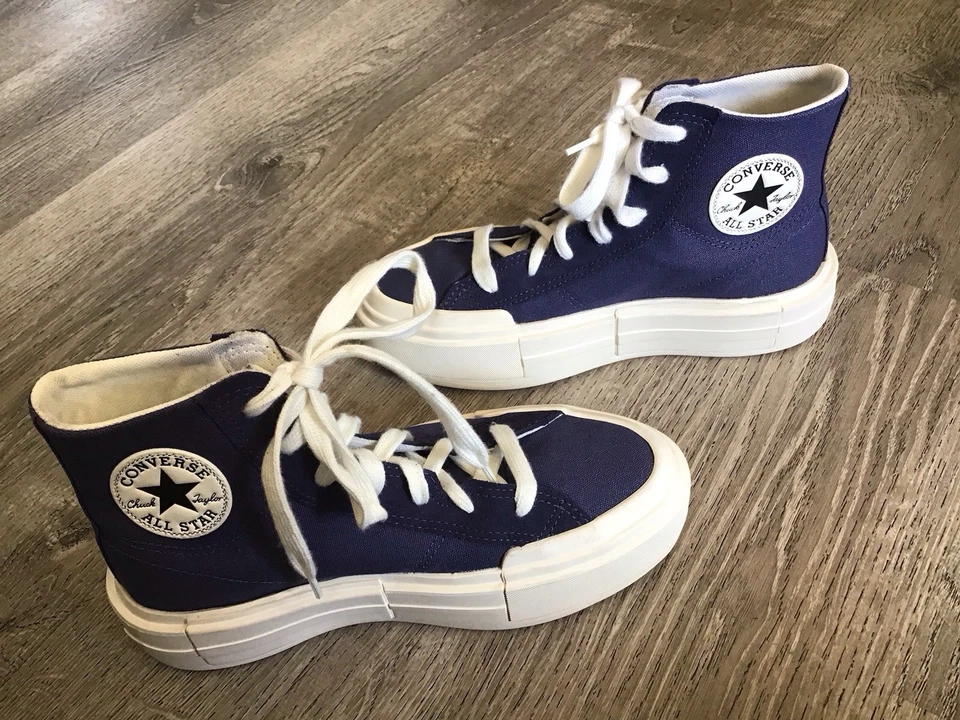 Converse Womens CTAS Cruise Hi Size 7.5 Platform Blue Canvas Shoes A05468C - Image 3 of 4
