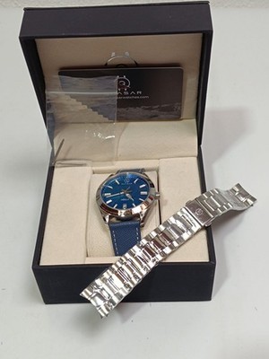 Quasar NEBULA Automatic Watch Blue Mother of Pearl