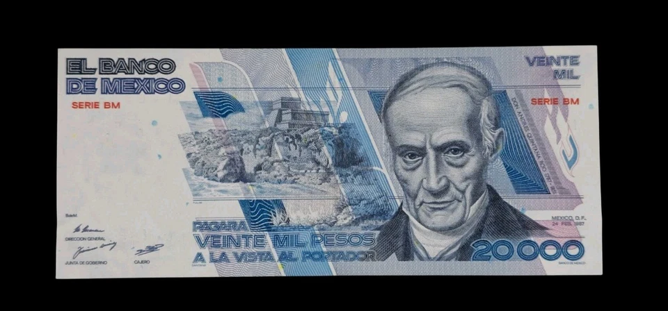 🇲🇽 12 Mexico Pesos Banknotes Lot (1972-1990): 50000, 20000, 10000, 5000+, UNC  - Image 3 of 4