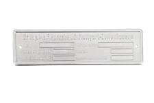 Porsche 356 B T5 T6 C Chassis Id Plate Genuine 00070110100