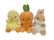 Aurora World PALM PALS Easter Set Carrot Bunny Chick Mini Stuffed Plush 6 Inch
