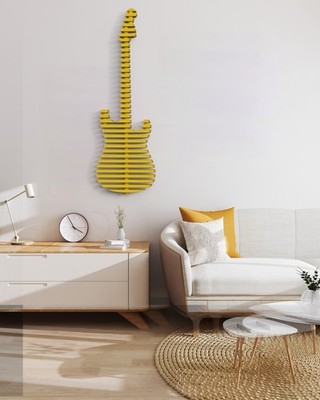 Elvis Parametric 3D Guitar Wall Decor Modern Sculptural Wall Art Contemporary