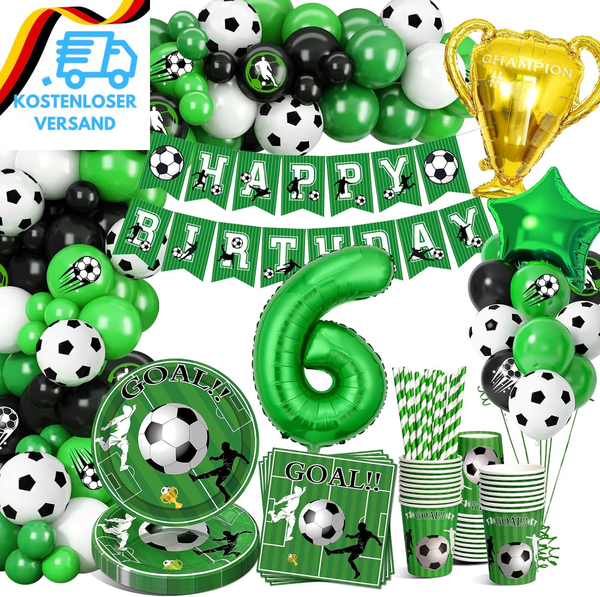 Fussball Deko Geburtstag Kinder 6 Jahre, FußBall Luftballon 6. Geburtstag, FußBa-image