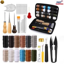 Sewing Kit Leather Upholstery Repair Needle Thread Set Heavy Duty Car DIY Craft