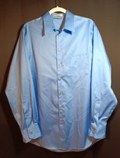 Kenneth Cole New York Men's Shirt Size 15 34/35 Non-Iron Blue Button Up Formal