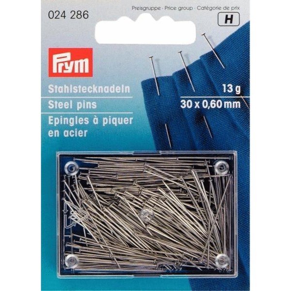 Stecknadeln 0,60X30Mm Silberfarbig Dose Stahl Karte Gutermann Prym 024286-image