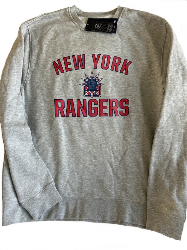 New w/Tags Official New York Rangers Grey Mens Sweatshirt XL Fanatics Licensed