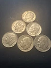 Silver Roosevelt Dimes Lot Of 6. Ungraded & Uncertified. Mixed Dates/Mints.