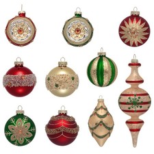 Valery Madelyn 10ct Glass Christmas Ornaments Set
