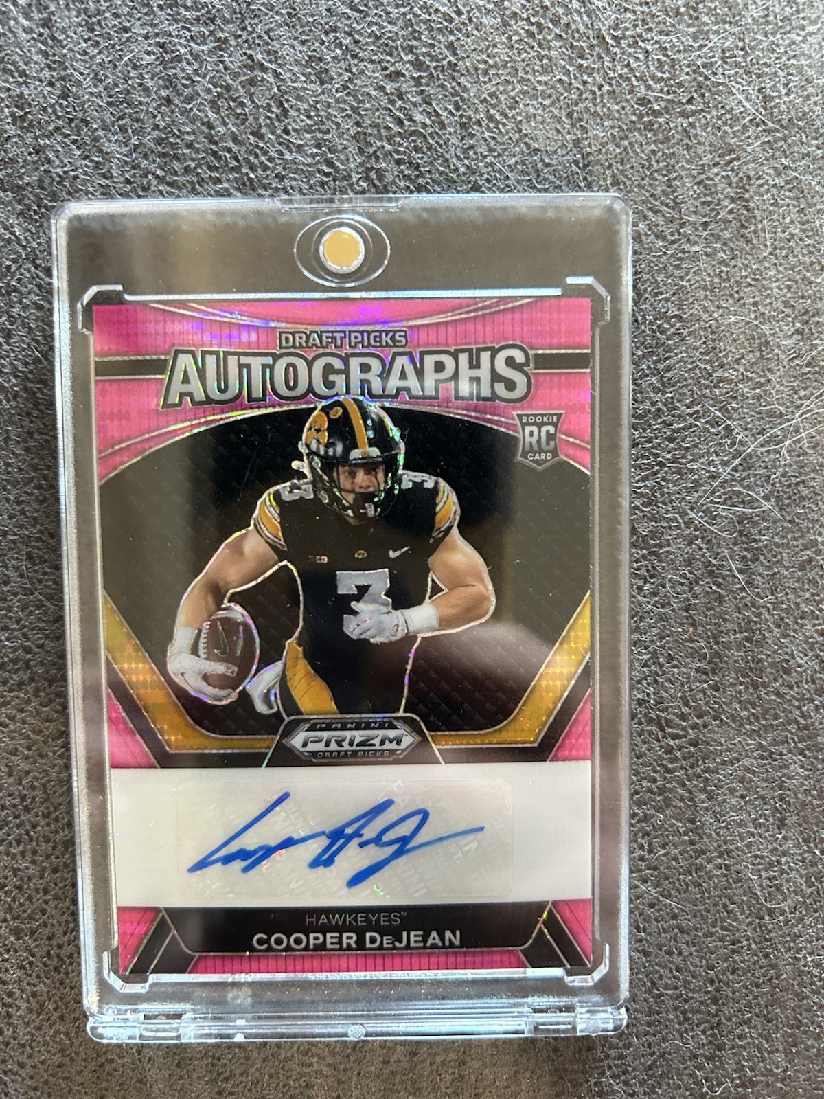 2024 Prizm Draft Picks Auto Cooper DeJean #DPA-CDN Neon Pink Pulsar /15 (AU, RC)