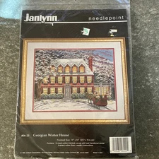 New Janlynn Needlepoint Kit Georgian Winter House Holiday Christmas 06-20