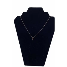 Penta Crystal Bar Charm Necklace Rose Gold  Adjustable Chain Women's Jewelry