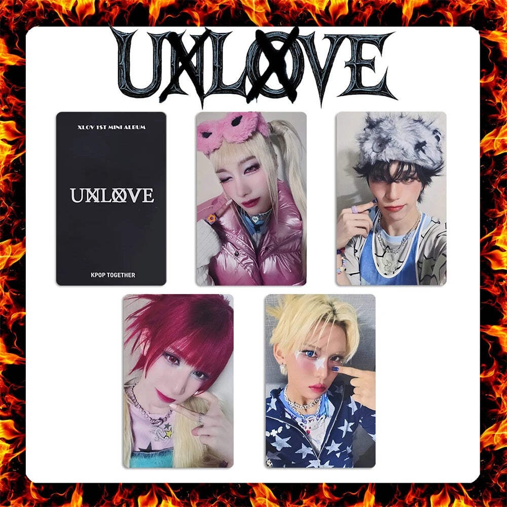 4Pcs KPOP XLOV Photocards UXLXVE Album Postcard Member Two-Sided