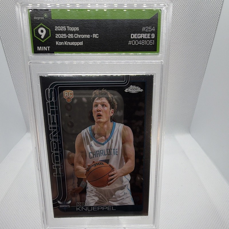 Topps Chrome 2025-26 Kon Knueppel Charlotte Hornets RC #254 Degree 9 Mint