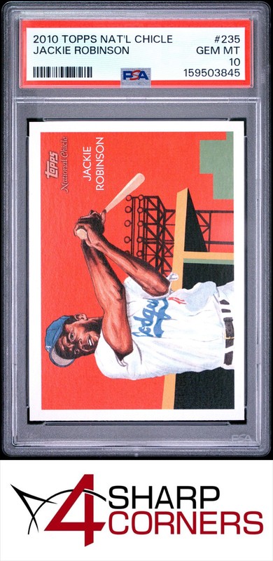 2010 TOPPS NATIONAL CHICLE #235 JACKIE ROBINSON HOF PSA 10