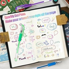 Glitter Gel Pens for Adult Coloring Books, 36 Colors Gel Marker Set Colored P...