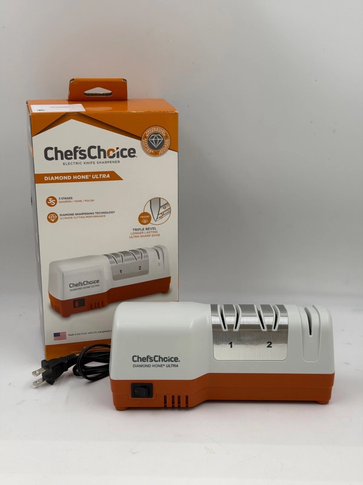 NEW Chef's Choice Diamond Hone Ultra 3-Stage Trizor Electric Knife Sharpener