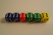 Lot of 6 Large Rounded Edge 24MM Gaming D6 Six Sided Dice D D Chance