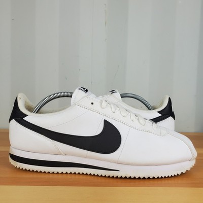 UK 10 - Nike Cortez Basic Leder weiß schwarz Herren Sneaker Schuhe 819719 100