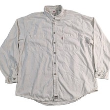 Vtg 90s Levi s Red Tab Men s Sz XL White Long Sleeve Shirt W/Metal Buttons