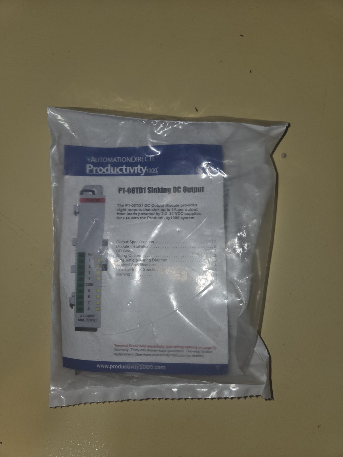 Productivity1000 P1-08TD1 discrete output module, 8-point, 3.3-24 VDC