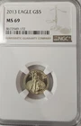 2013 Gold Eagle G$5 Coin 1/10 oz MS69 NGC
