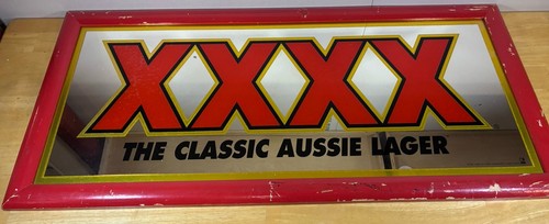 XXXX The Classic Aussie Lager Beer Mirror Sign Advertisement 16” x 36” RARE