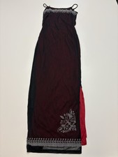 VTG Y2K Mesh Red Black Dress Whimsigoth Vamp Fairy Grunge Size M