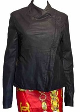 Women s Walter Baker Black Goat Leather Moto ...
