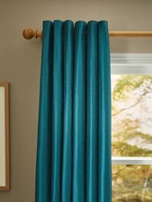 John Lewis W167 x D137cm Faux Silk Slub Blackout Eyelet Curtains, Teal