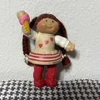 Vintage Cabbage Patch KIDS Mini PVC Br Pigtails Heart Dress Ice Cream Cone 3.5”