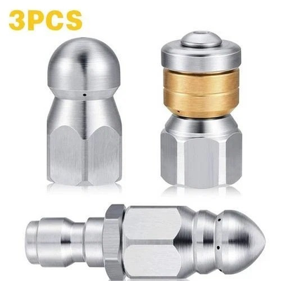 #ad Stainless Steel Sewer Jetter Nozzle Pressure Washer Drain Cleaning Nozzles Tips $19.97