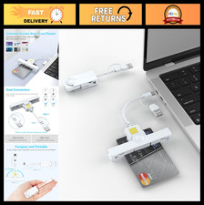 USB C CAC Card Reader - 2 in 1 USB/Type C Smart Card Reader for Mac, Windows, Li