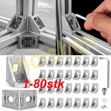 80x Eckwinkel 40x40 Winkel Nut 8 Aluprofil Winkel verbinder Befestigungsmaterial
