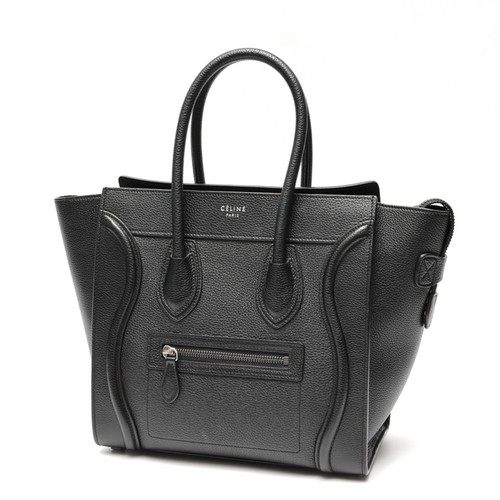 Celine Luggage Micro 189793DRU.38NO 167793DRU.38NO Drumed Calfskin Used TOMI-0